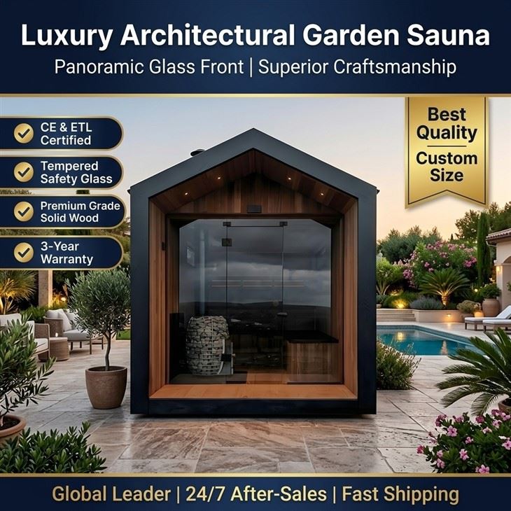 OEM Modern Lüks Açık Spire Sauna Odası Cam Ahşap Özel Tasarım Fabrika Tedarik
